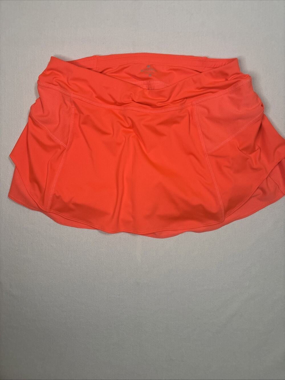 Athleta Skirt Athletic Skort Zip back Pocket Size Med Neon Orange